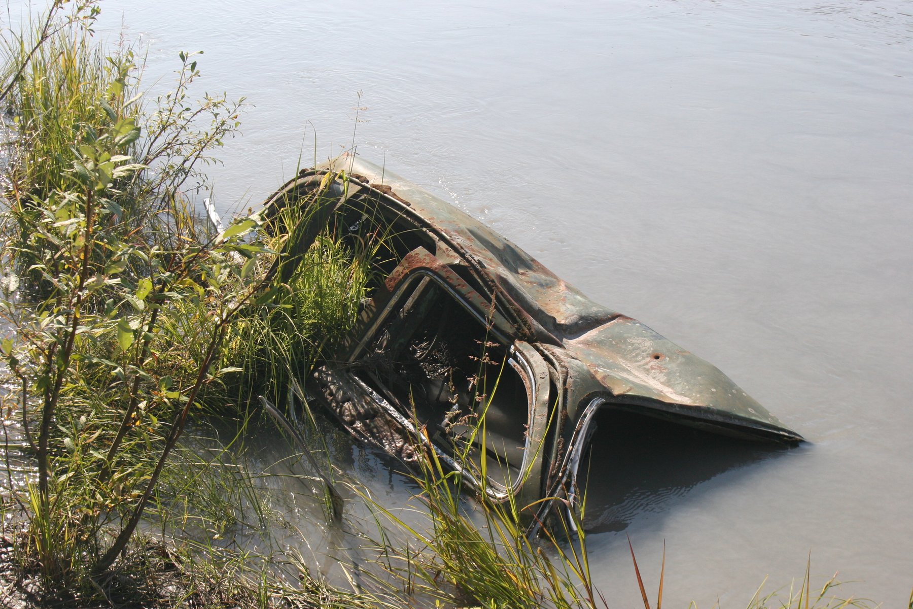 Abandoned boat wreck on an Alaska mudflat